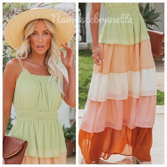 NWT Vici Boho Ruffled Tiered Maxi Dress - Picture 3 of 13